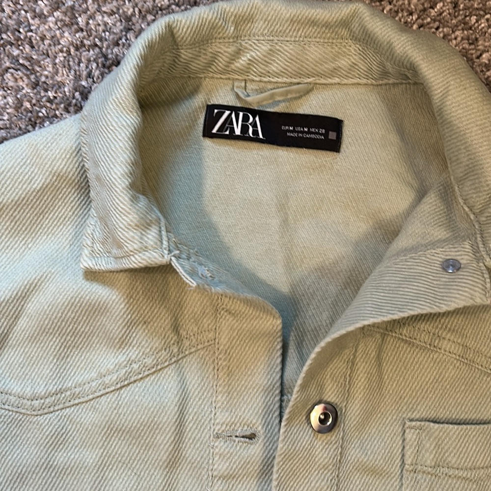 (5 for $20) Zara Women’s Sz M Mint Green Shacket - Picture 2 of 4